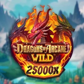 Dragons of Arcane Wild slot logo by Foxium at Spinoloco Casino